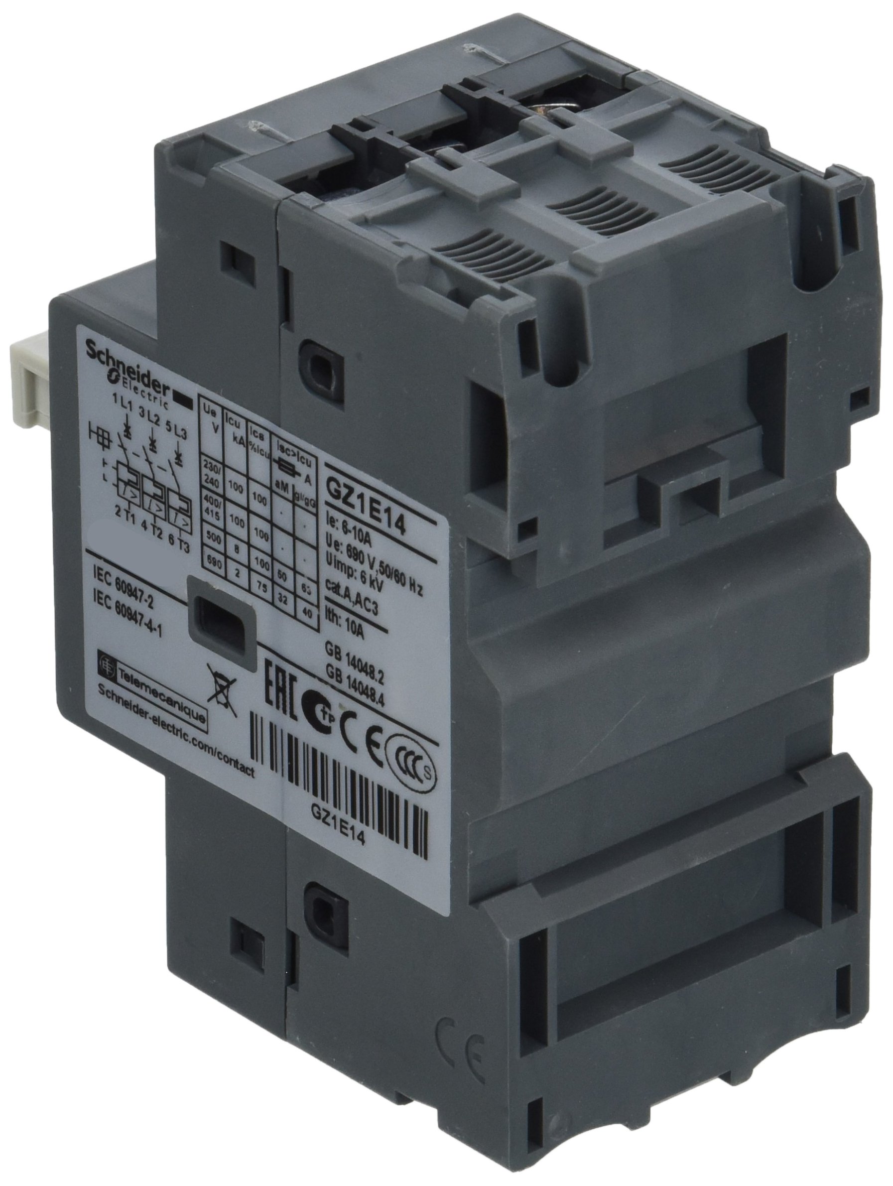 Schneider GZ1E14 - Interruttore automatico EasyPact TVS, 6-10 A, colore: Bianco