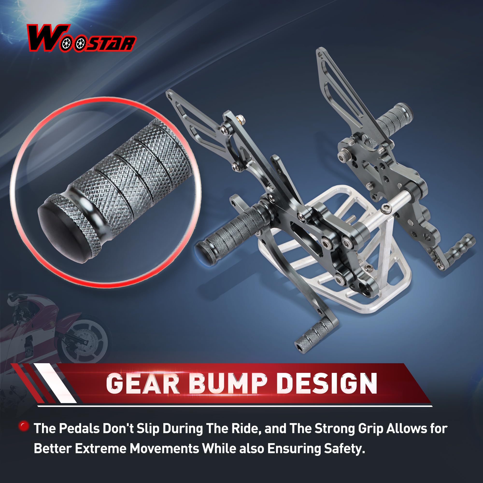 WOOSTAR Pedane arretrate Regolabili CNC per CBR 600 2003-2006 Motocicletta