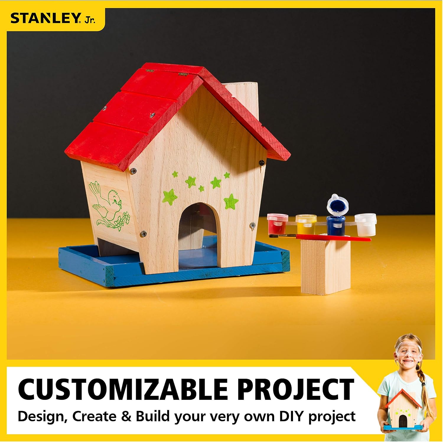 Stanley Jr - Bird Feeder DIY Kit with Classic 3-Piece Tool Set for Kids : Toys & Games