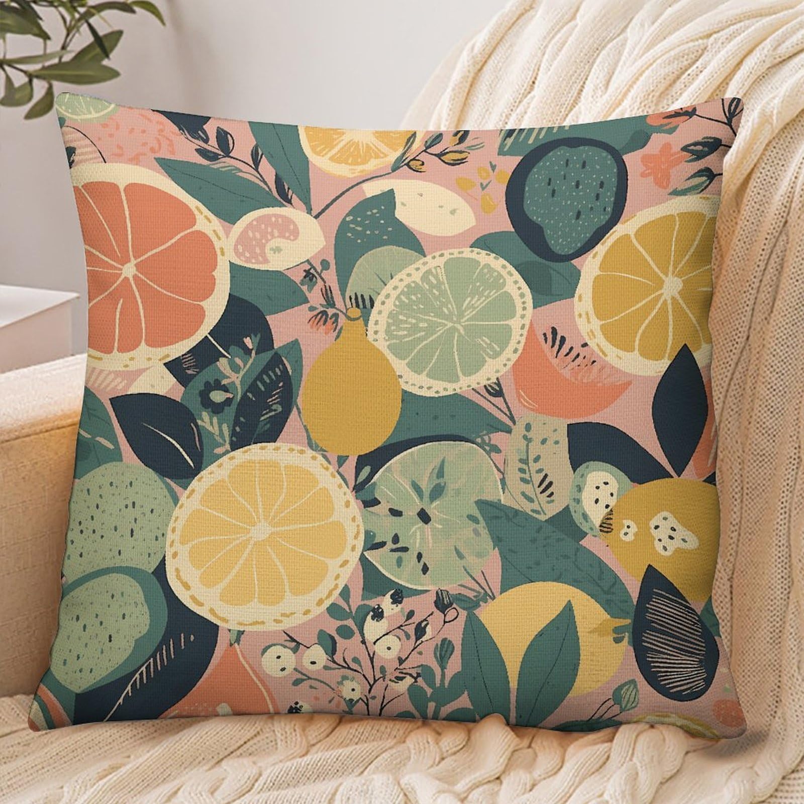Fekiloot Style Fruit Pattern Pillowcase Pillow Sham Pillow Case