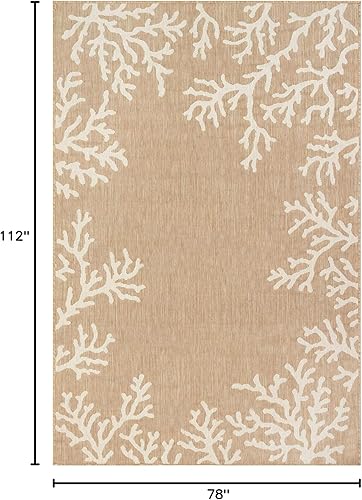 Miniatura 2 de Liora Manne Carmel - Alfombra de área de mezcla sintética para interiores y exteriores, perfil bajo, borde de transición, decoración de océano