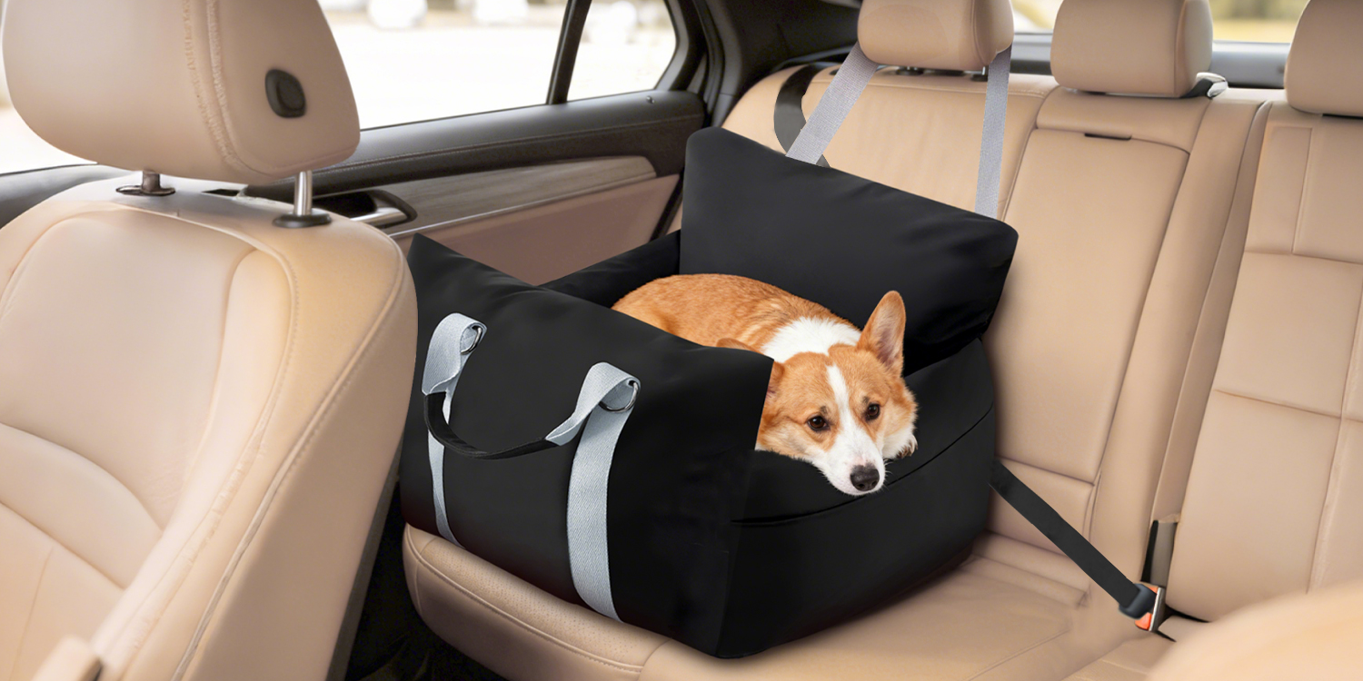 Waterproof Dog Car Seats for Small Medium Dogs, Dog Booster Seat 4in Memory Foam Pet Car Seat up to 40 lbs with Pockets, Travel Pet Car Seat with Detachable Washable Cover and Cushion - image 8