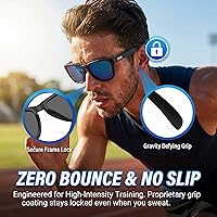 Vista 2 de EPHIU Polarized Sports Sunglasses for Men Women No-Slip No-Bounce Grip for Running Cycling Fishing with Mirrored UV400 Lenses