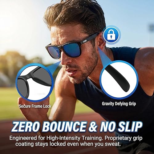 Miniatura 2 de EPHIU Polarized Sports Sunglasses for Men Women No-Slip No-Bounce Grip for Running Cycling Fishing with Mirrored UV400 Lenses