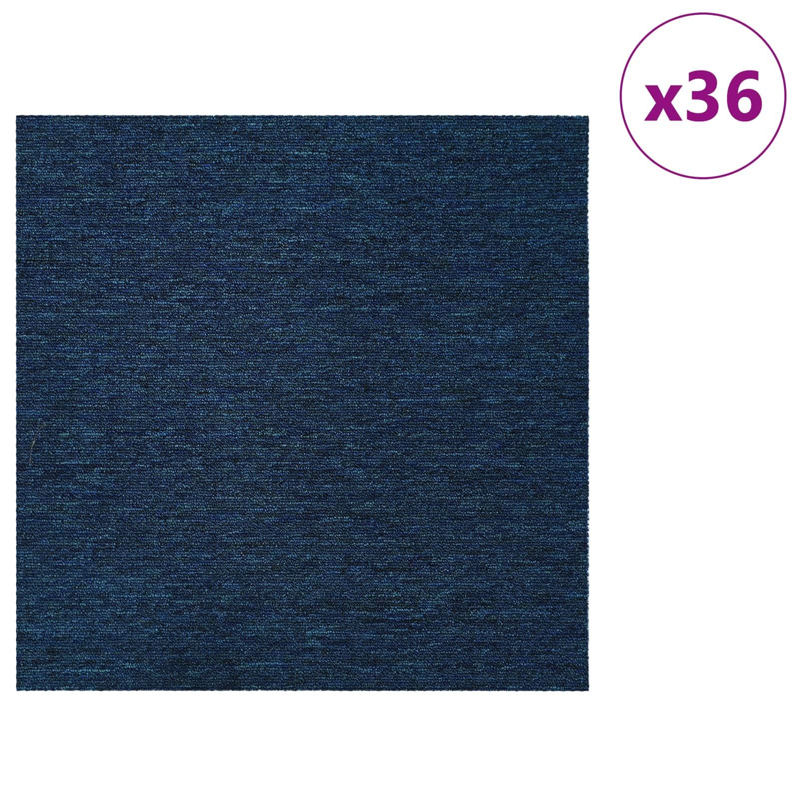 36 piastrelle moquette, blu, 50 x 50 cm, moquette, autoportanti, moquette, moquette, moquette, in polipropilene e bitumine, fonoassorbente, per soggiorno e camera da letto