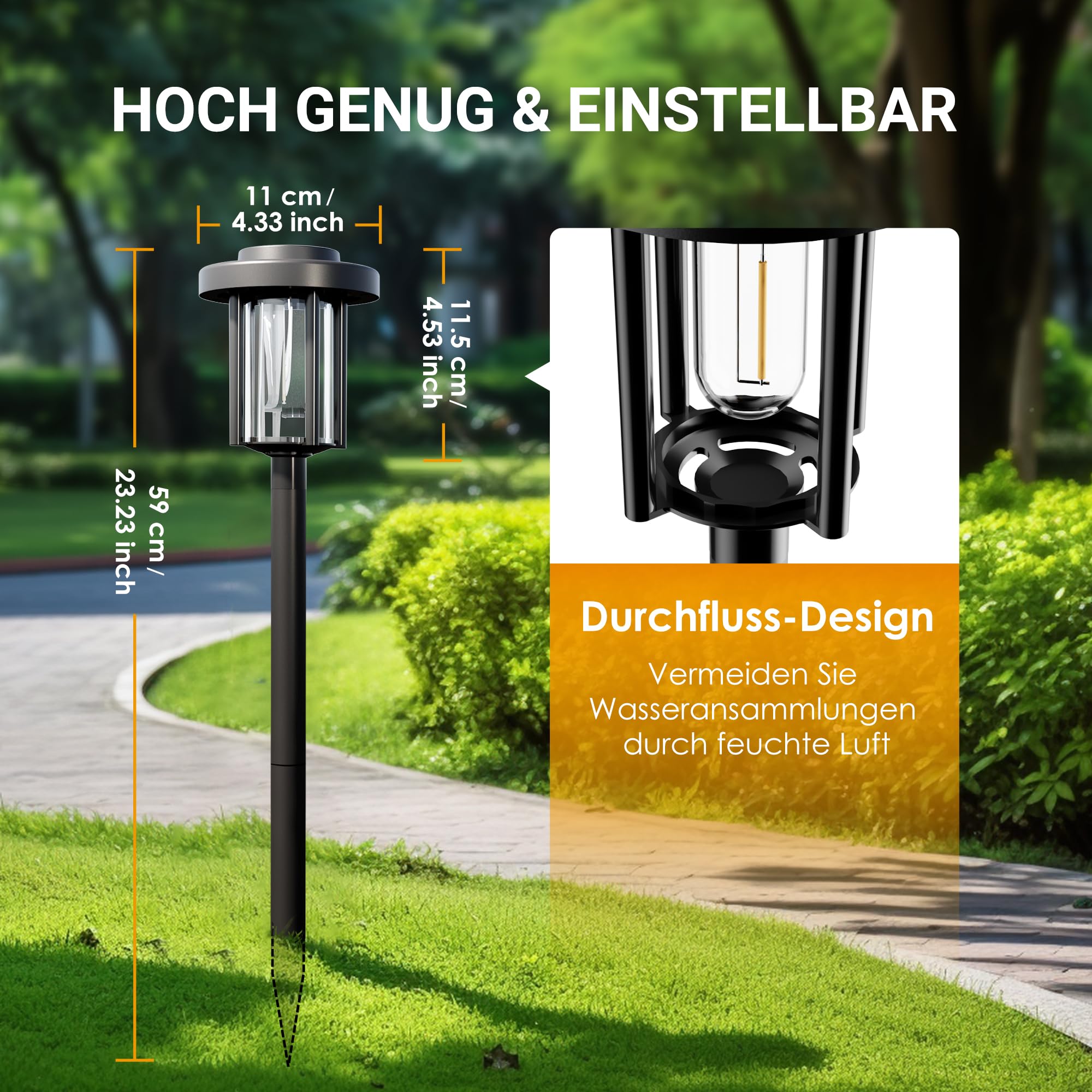 Solpex Solarlampen für Außen, 6 Stück LED Solarleuchten Garten Deko, wasserdichte solarbetriebene Wegbeleuchtung für Garten, Terrasse, Landschaft, Gehweg, Warmweiß