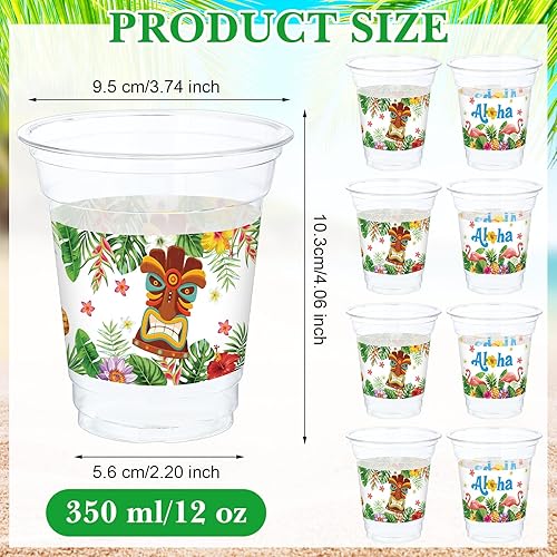 Miniatura 8 de Blulu 60 tazas Tiki para fiesta, hawaiano, Luau, vasos de plástico desechables Aloha Tiki, suministros de plástico para bebidas hawaianas Luau