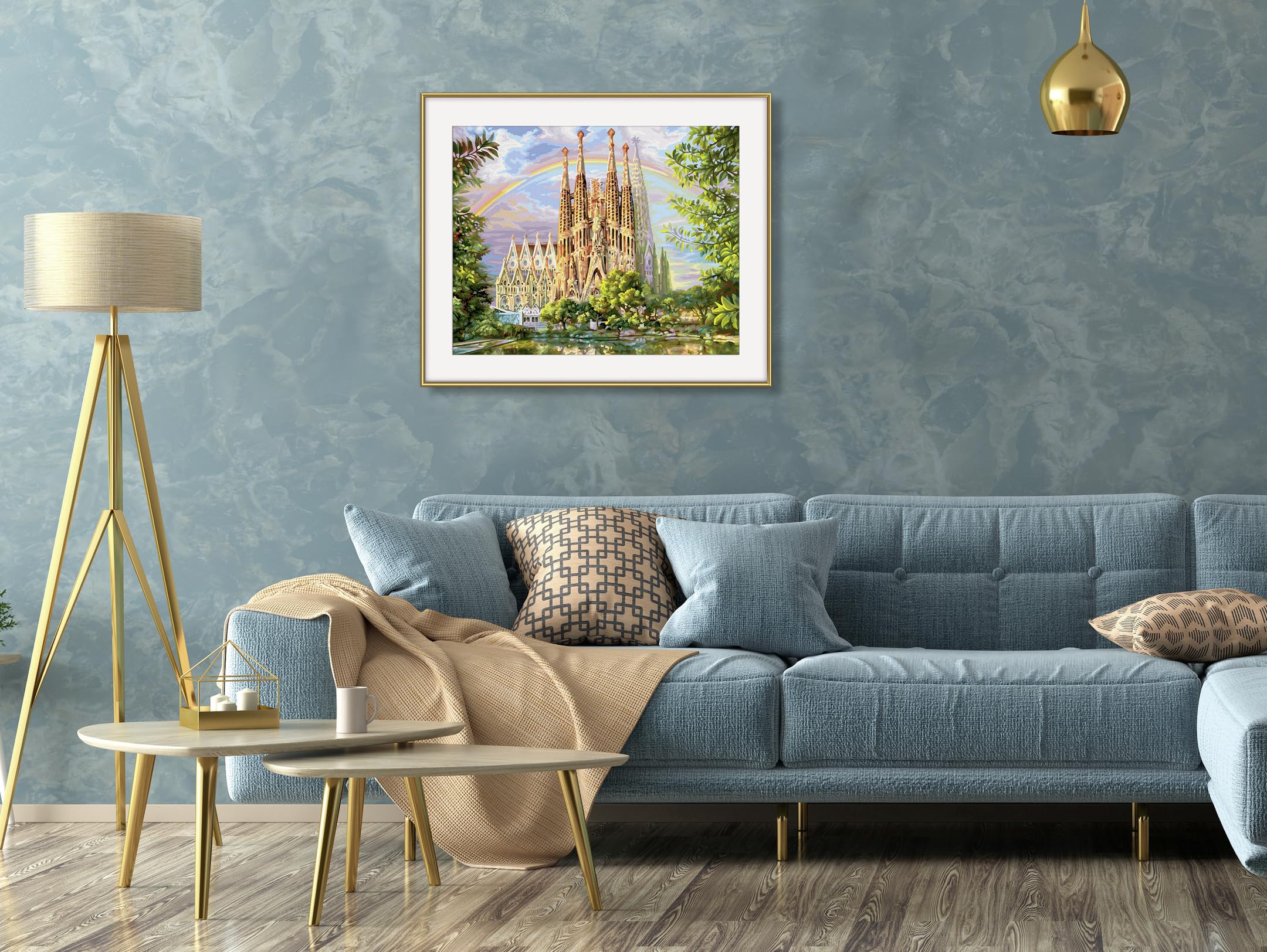 Schipper 609130914 Malowanie według numerów – Sagrada Familia – obrazy dla dorosłych, łącznie z pędzlem i farbami akrylowymi, 40 x 50 cm