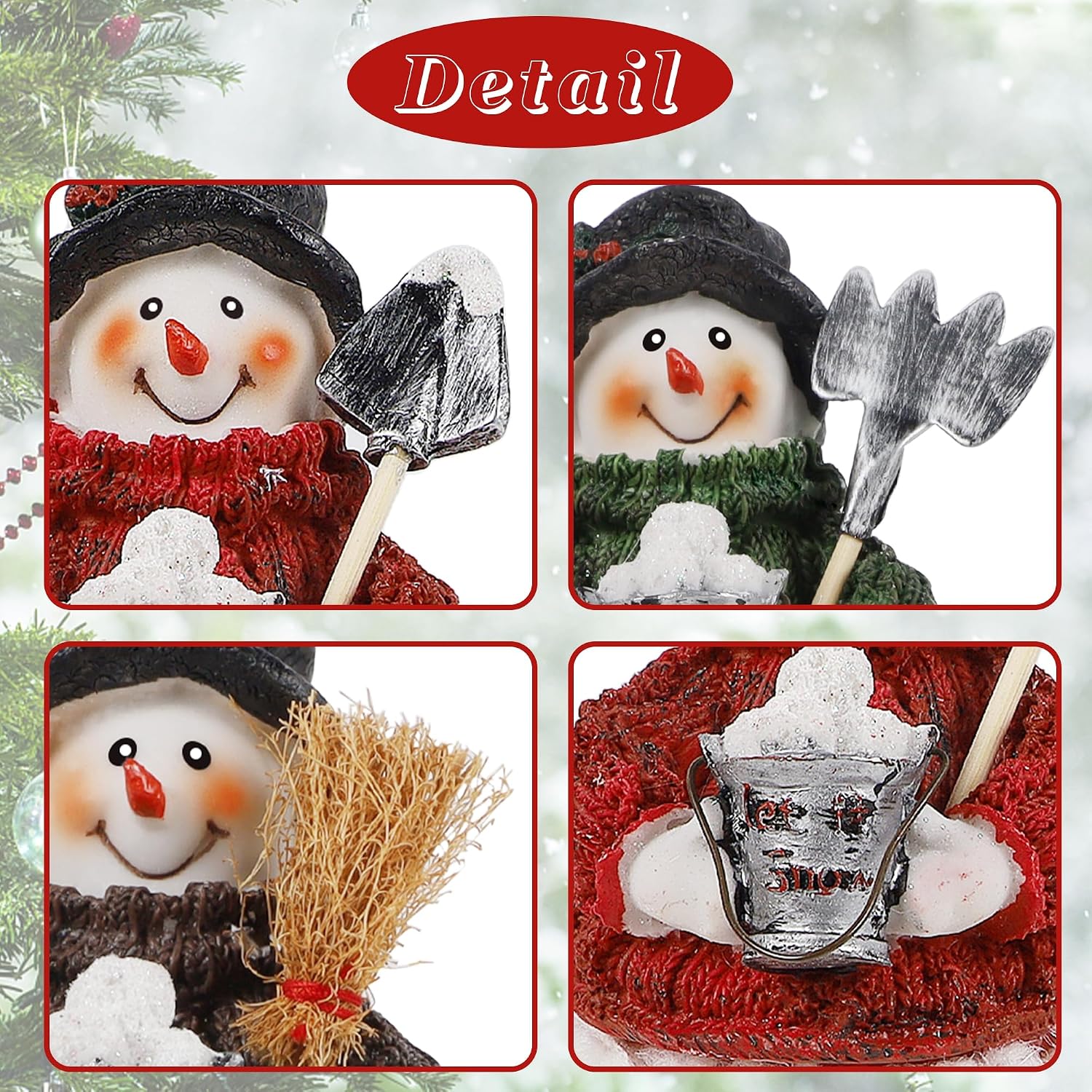 Lulu Home Christmas Snowman Decorations, 3 Pack