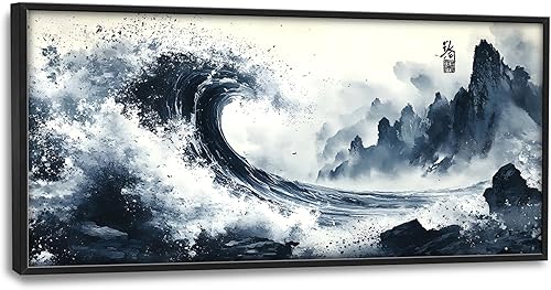 Miniatura 136 de Arte abstracto de pared grande enmarcado para decoración de pared para sala de estar, imágenes abstractas de gran tamaño, pintura moderna extra