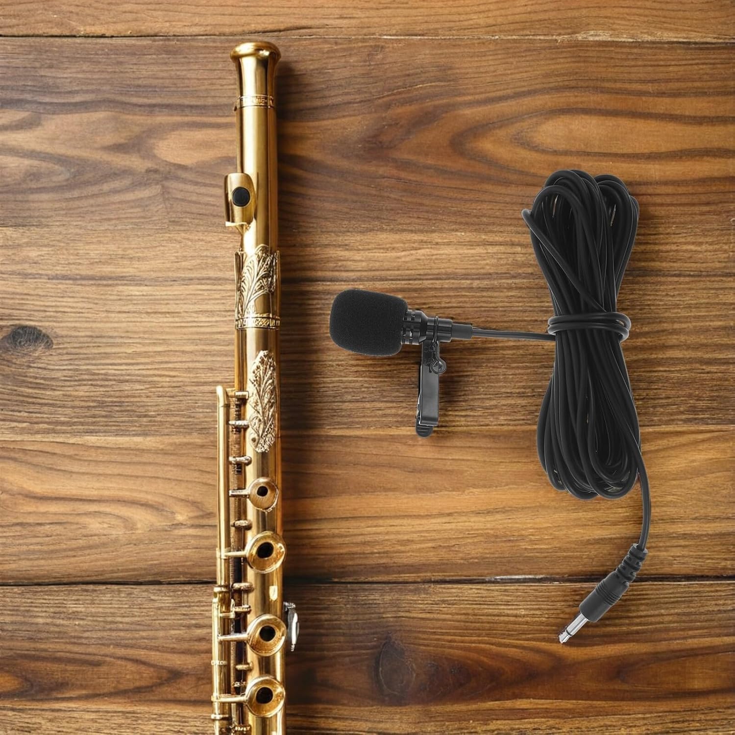 Ciieeo Professional Clip-on Saxophone Microphone Wired Condenser Brass Instrument Recording Mic for Tenor Alto Sax, Guitar, Violin Stage and Concert Use
