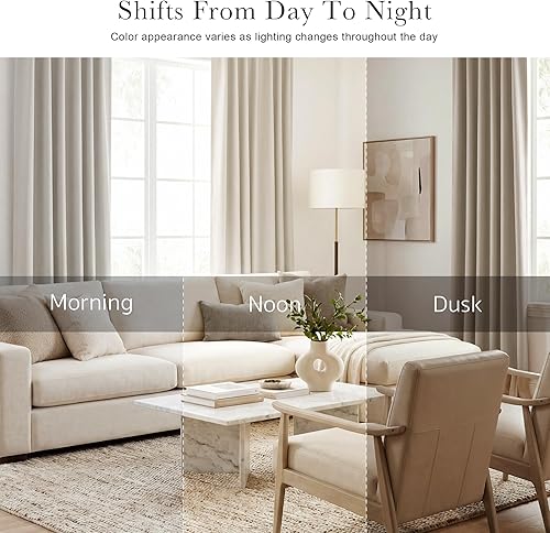 Miniatura 44 de PONY DANCE - Cortinas opacas aisladas térmicamente, set de 2 cortinas opacas con bolsillo para barra / pestaña trasera, paneles de cortinas opacas,