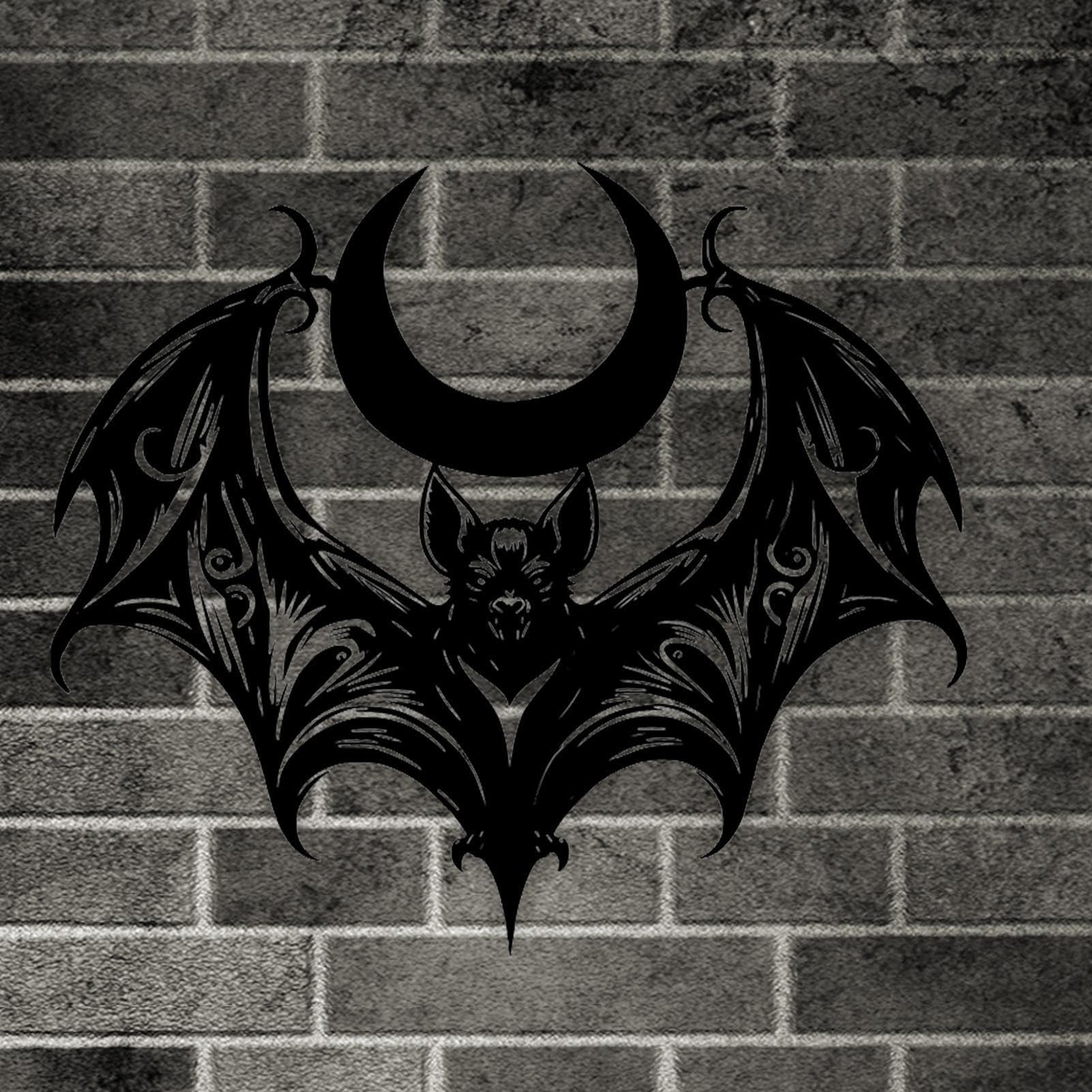 Halloween metalowa sztuka ścienna upiorny tajemniczy gotycki nietoperz