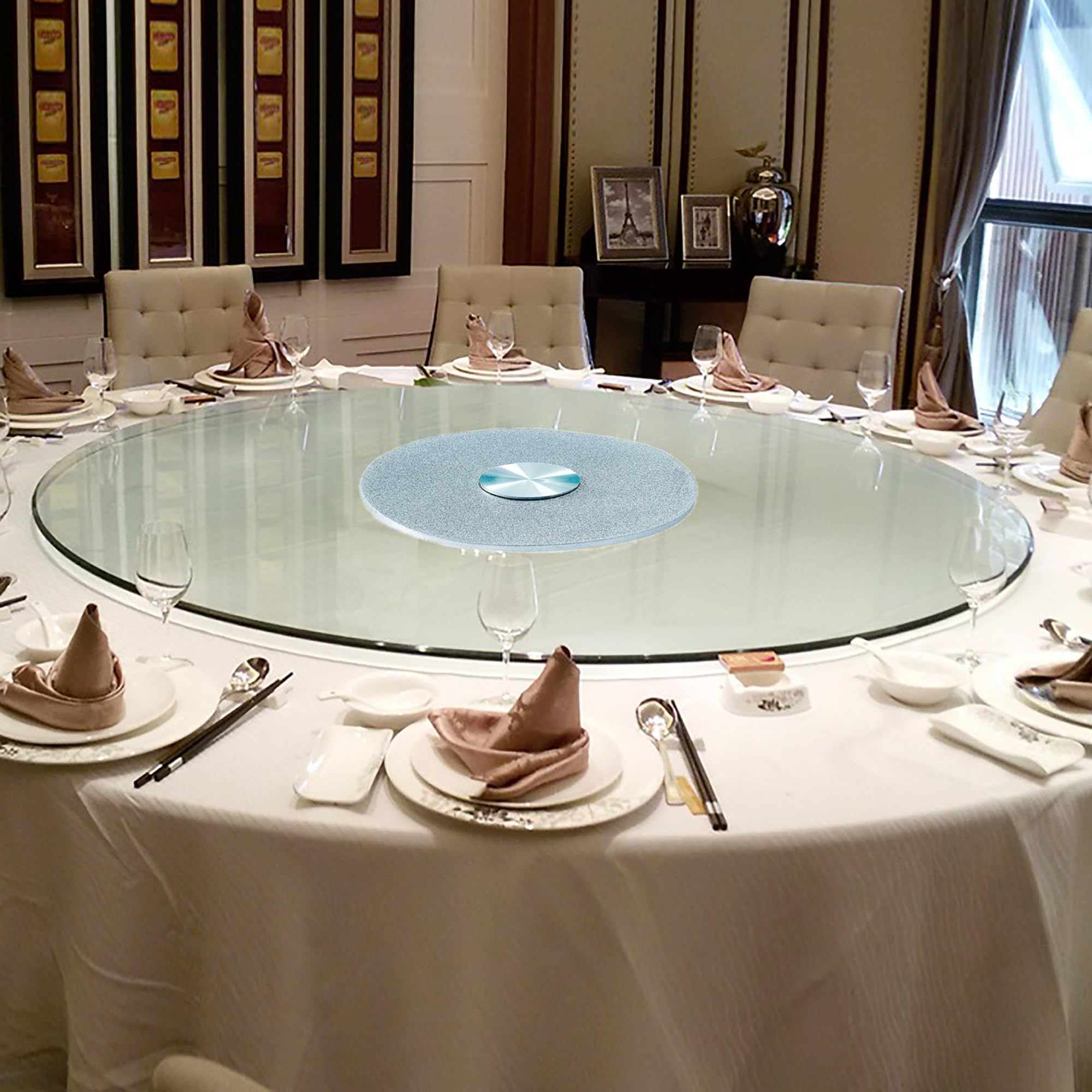 Silent Spin Serving Tray For Table 27 Glass Lazy Susan Turntable For Dining Table - Large Round Tabletop Turntable For Dining Silent Spin Serving Tray For Table 27 Glass Lazy Susan Turntable For Dining Table - Large Round Tabletop Turntable For Dining