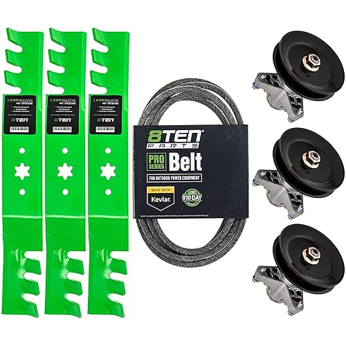 8TEN Kit de reconstrucción de cubierta para MTD Cub Cadet White Outdoor 50 pulgadas RZT50 ZT50 Blade Husillo Cinturón