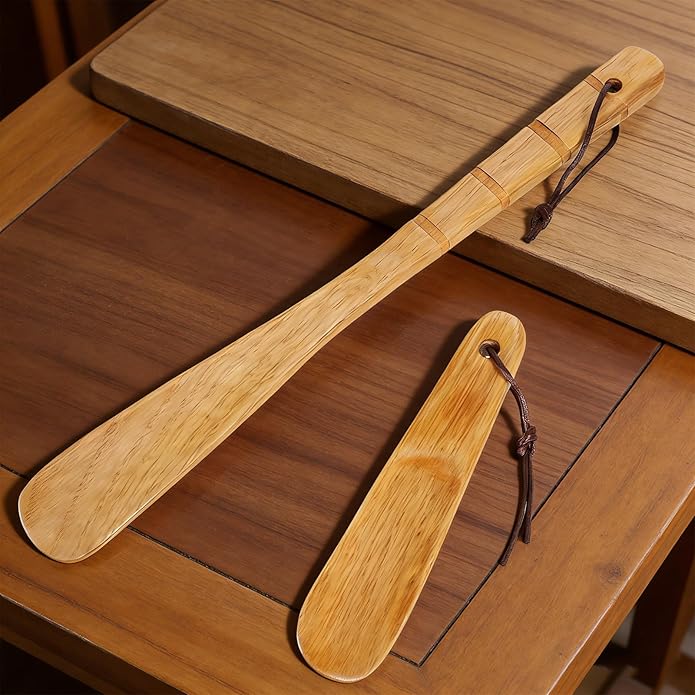 2 Calzadores de Zapatos de Madera - Largo 33cm y Corto 16cm miniatura 5