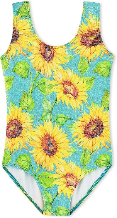 HOZIY Gymnastics Leotards for Girls Toddlers Kids Sleeveless Tumbling Outfits for Dance Print