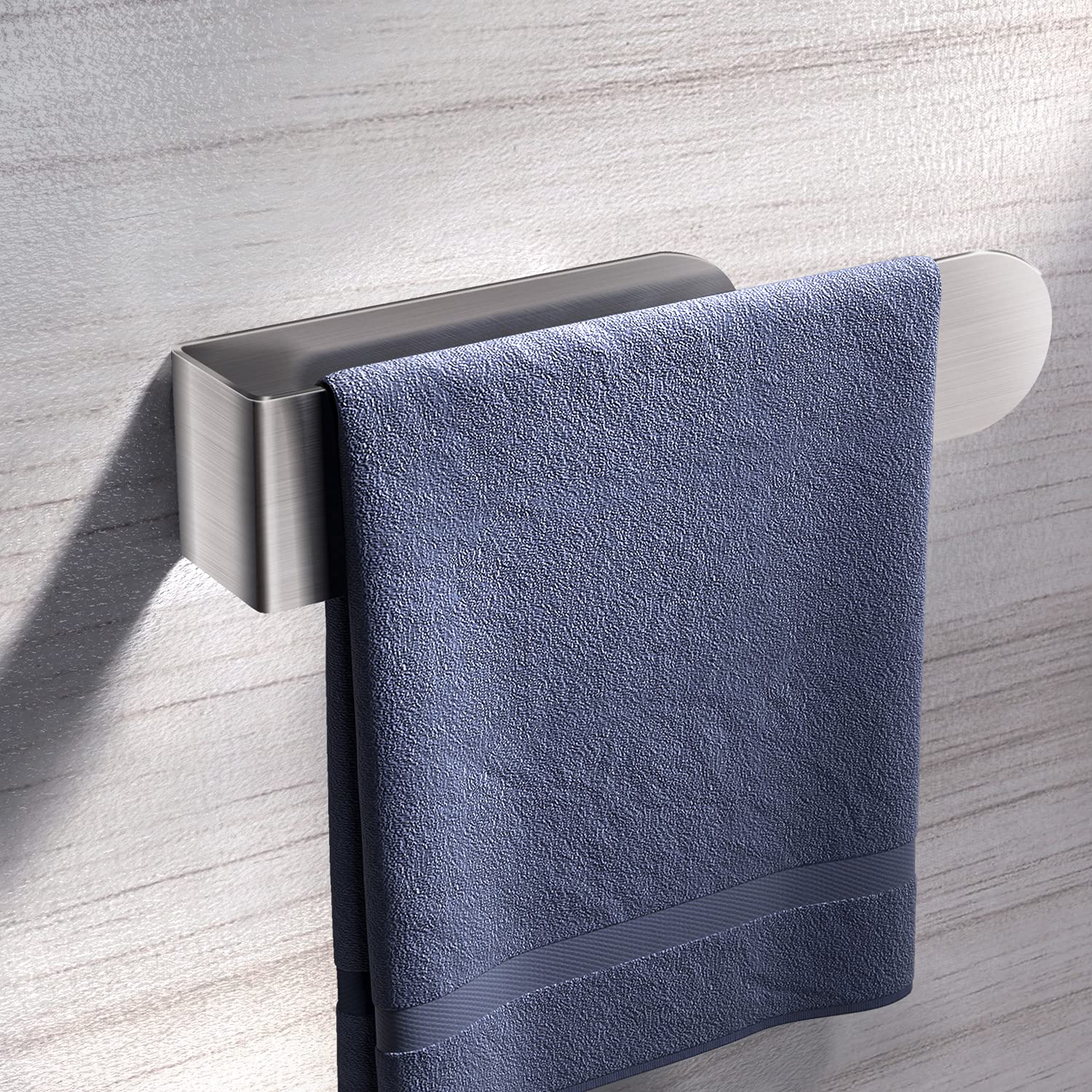 HUFEEOHHand Towel Holder - Hand Towel Bar - Self Adhesive Bathroom Towel Bar Stick on Wall - SUS 304 Stainless Steel Brushed - Silver