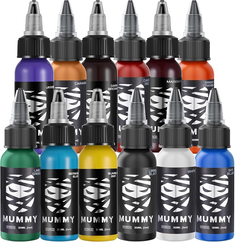 mummy Sphinx Tinta para Tatuagem com 12 Cores, 30 mL