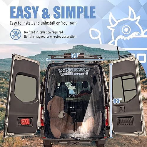 Miniatura 3 de Red magnética para puerta de furgoneta, compatible con Mercedes Sprinter, Ford Transit (grande 83 x 59 pulgadas)