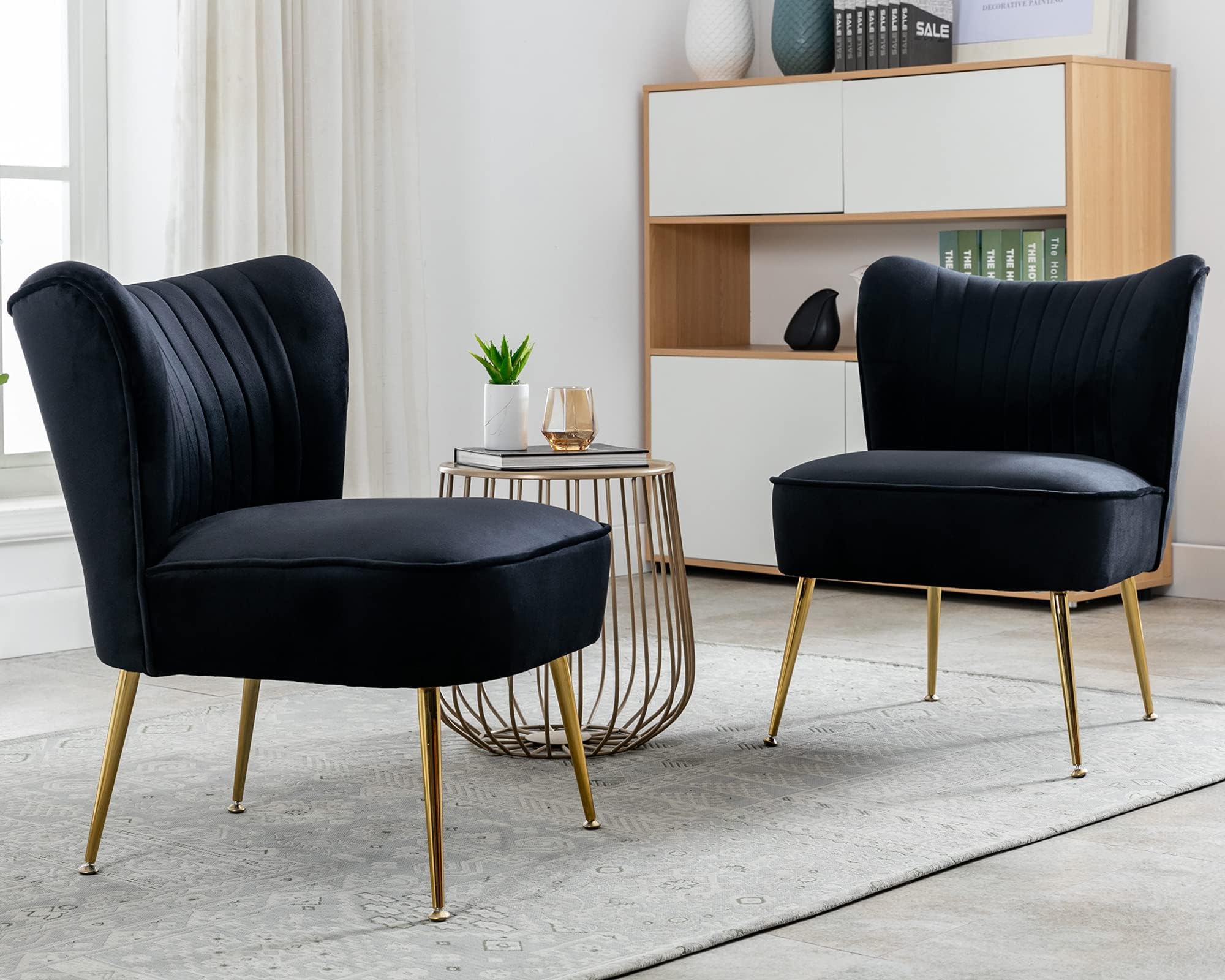 Janoray Velvet Accent Chair Set