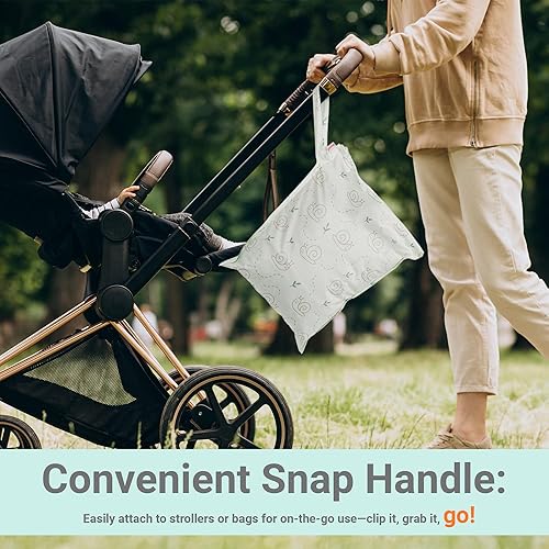 Miniatura 4 de HECCEI Bolsa para artículos húmedos y secos, paquete de 2 bolsas reutilizables impermeables para trajes de baño y ropa de bebé, bolsas húmedas de