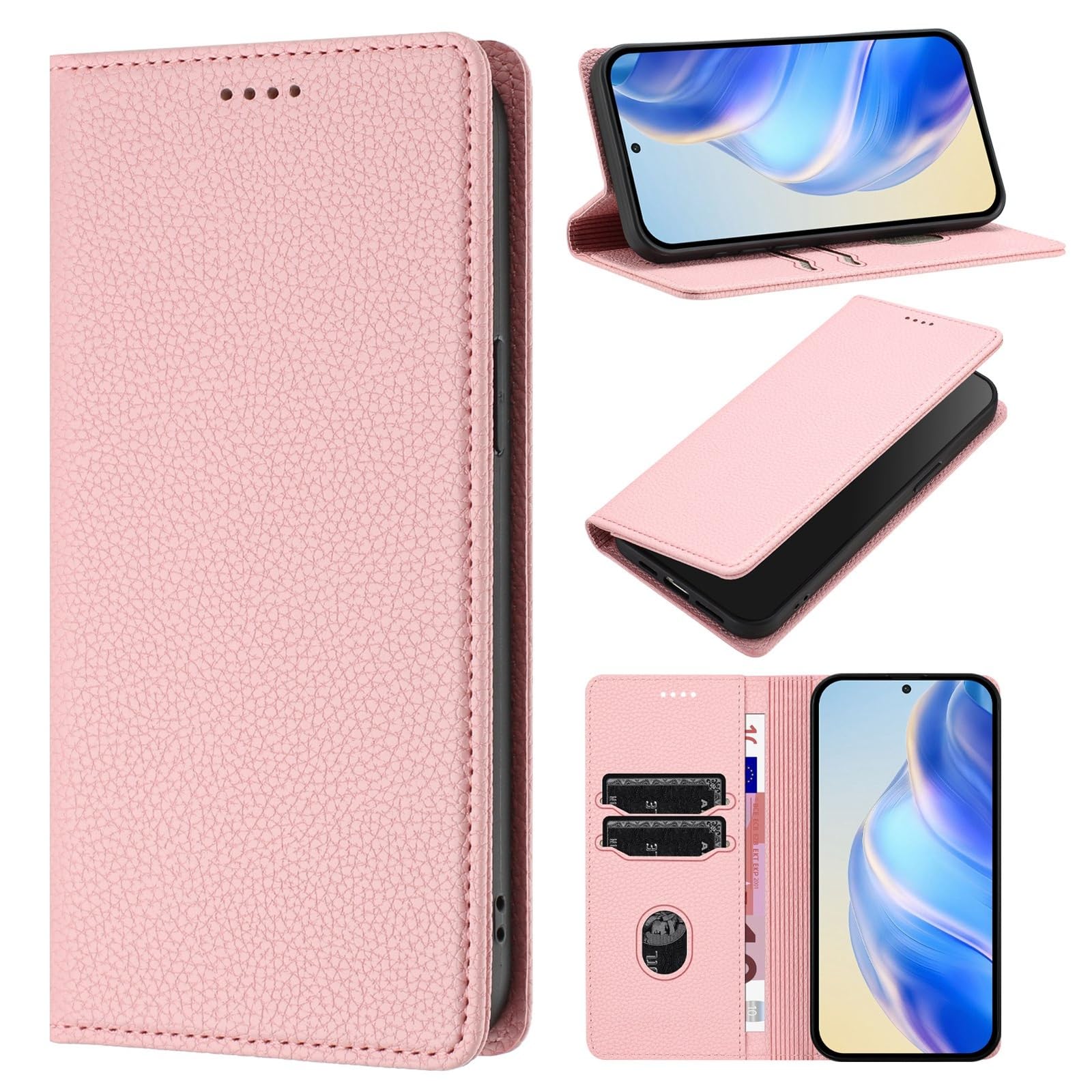 Housse Samsung S26 Plus rose étui portefeuille cuir idéal pour vos sorties citadines