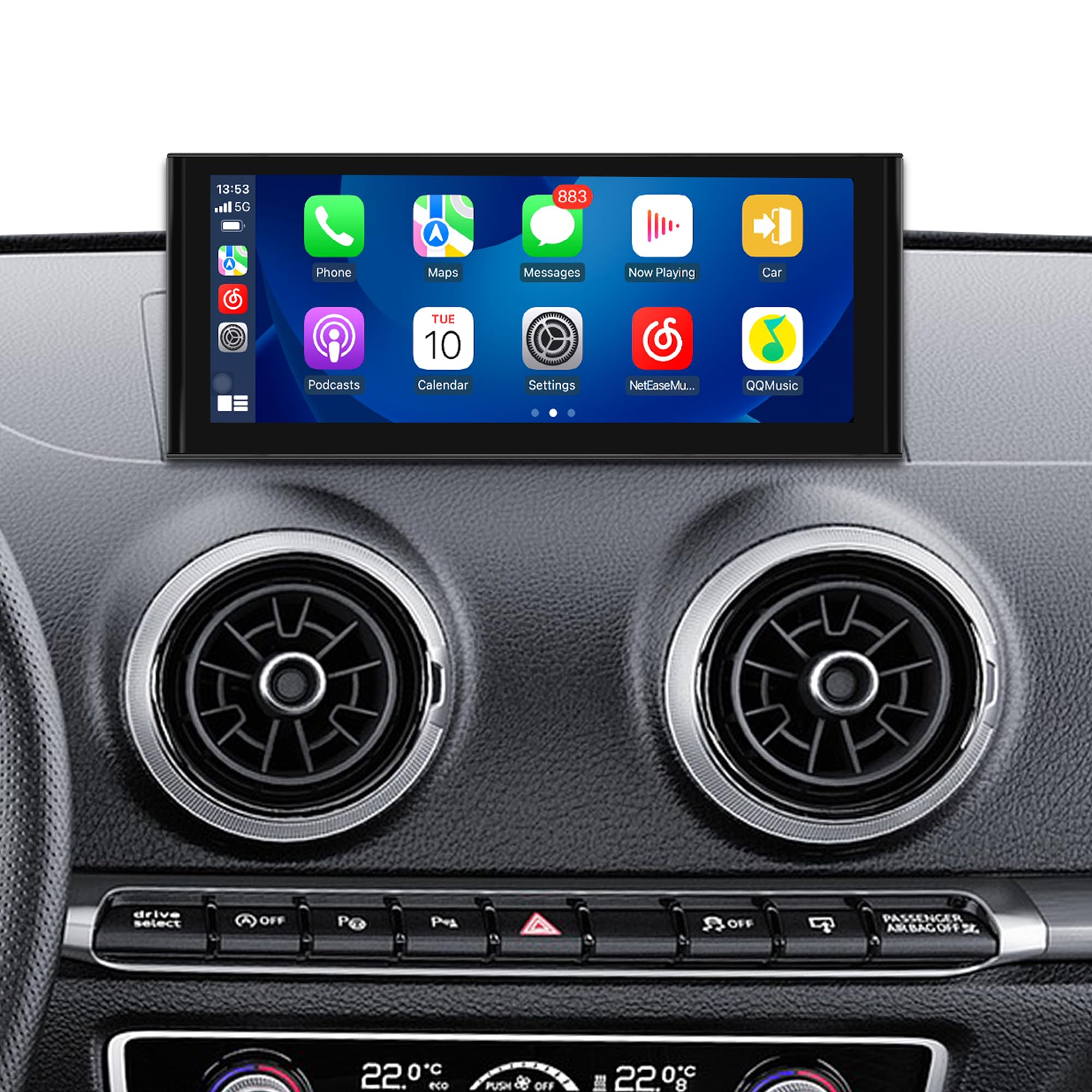 Aktualizacja ekranu Linux 25.0 cm do Audi A3 S3 RS3 8V MIB1 MIB2, Wireless CarPlay i Android Auto, lustrzanie ekranu, kamer samochodowych