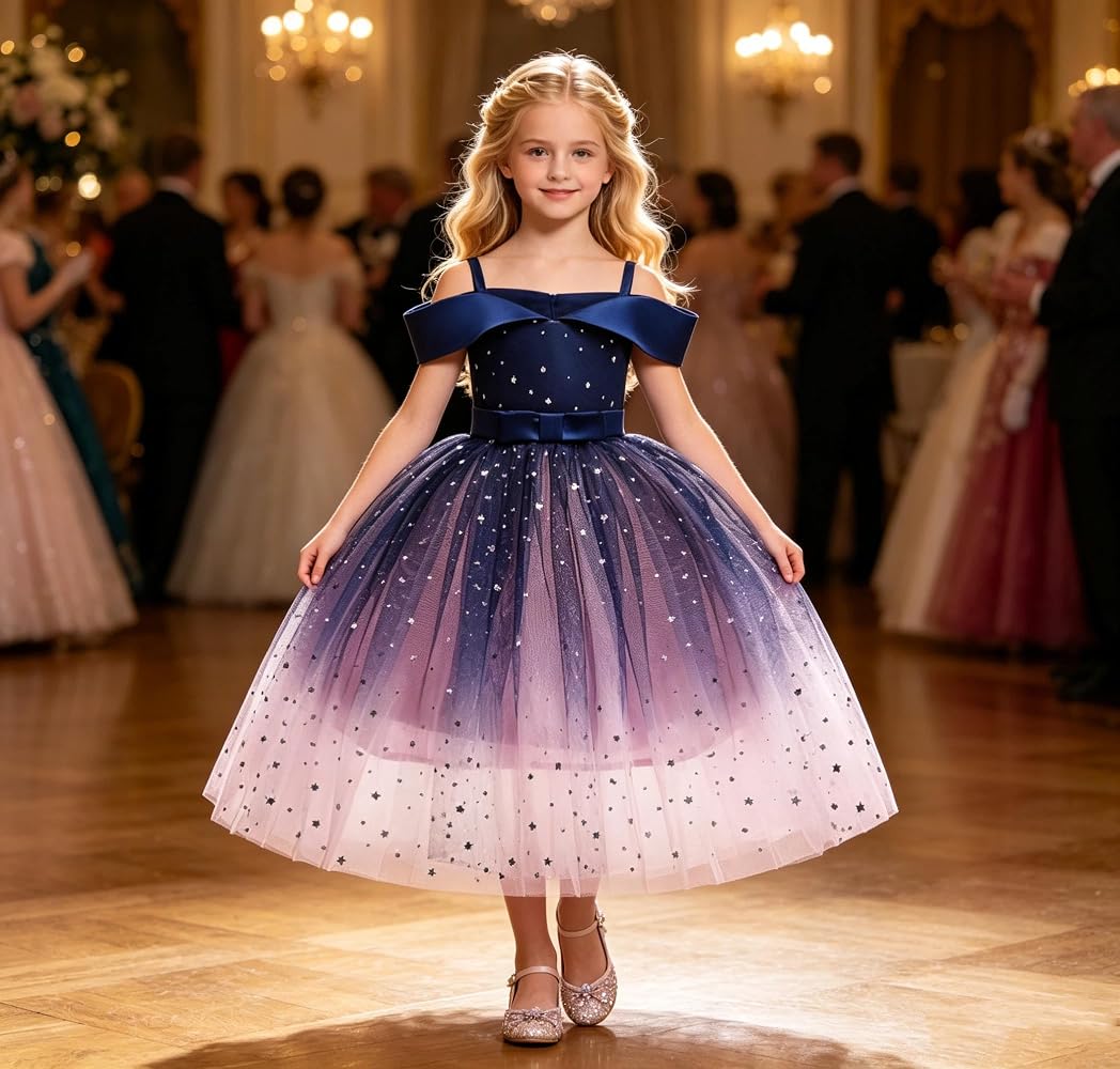 Amazon | ガールズドレス ノースリーブ プリンセスドレス 女の子用 4