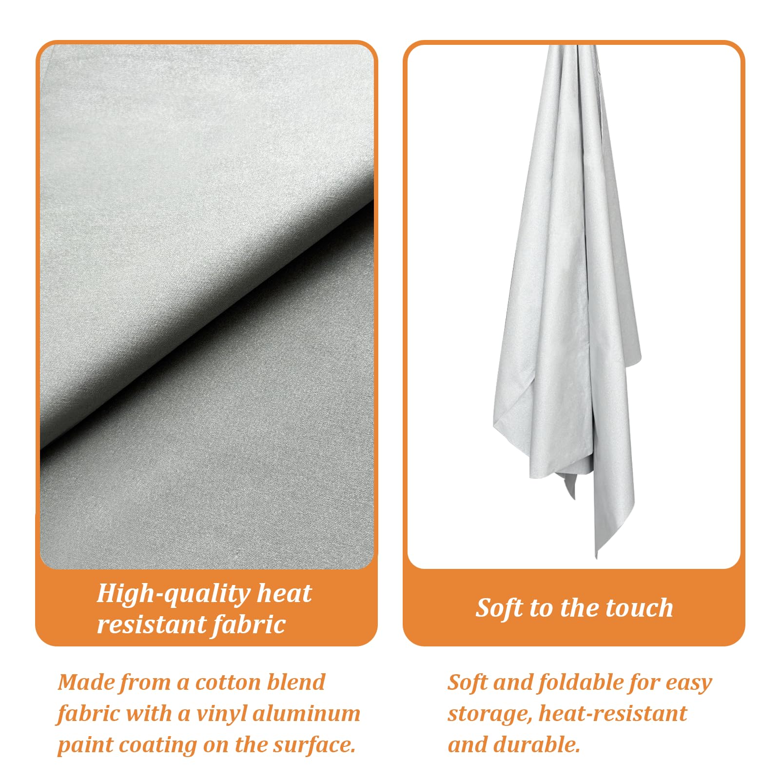 59" x 2 Yard Silver Thermal Heat-Resistant Fabric by The Yard, Insulated Scorch-Resistant Ironing Board Cover Heat Shields for Potholder & Other DIY Craft Projects (59inches x 2 Yard, Silver) - 4