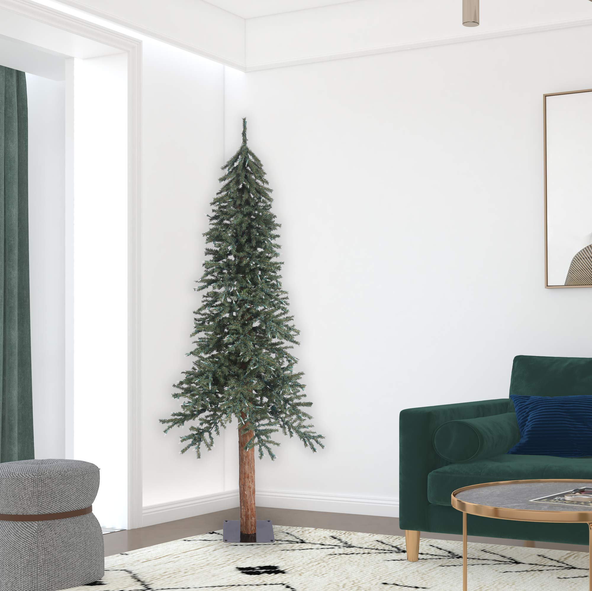 Xas3 Albero di Natale in Legno Naturale, 68 x 68 x 125 c