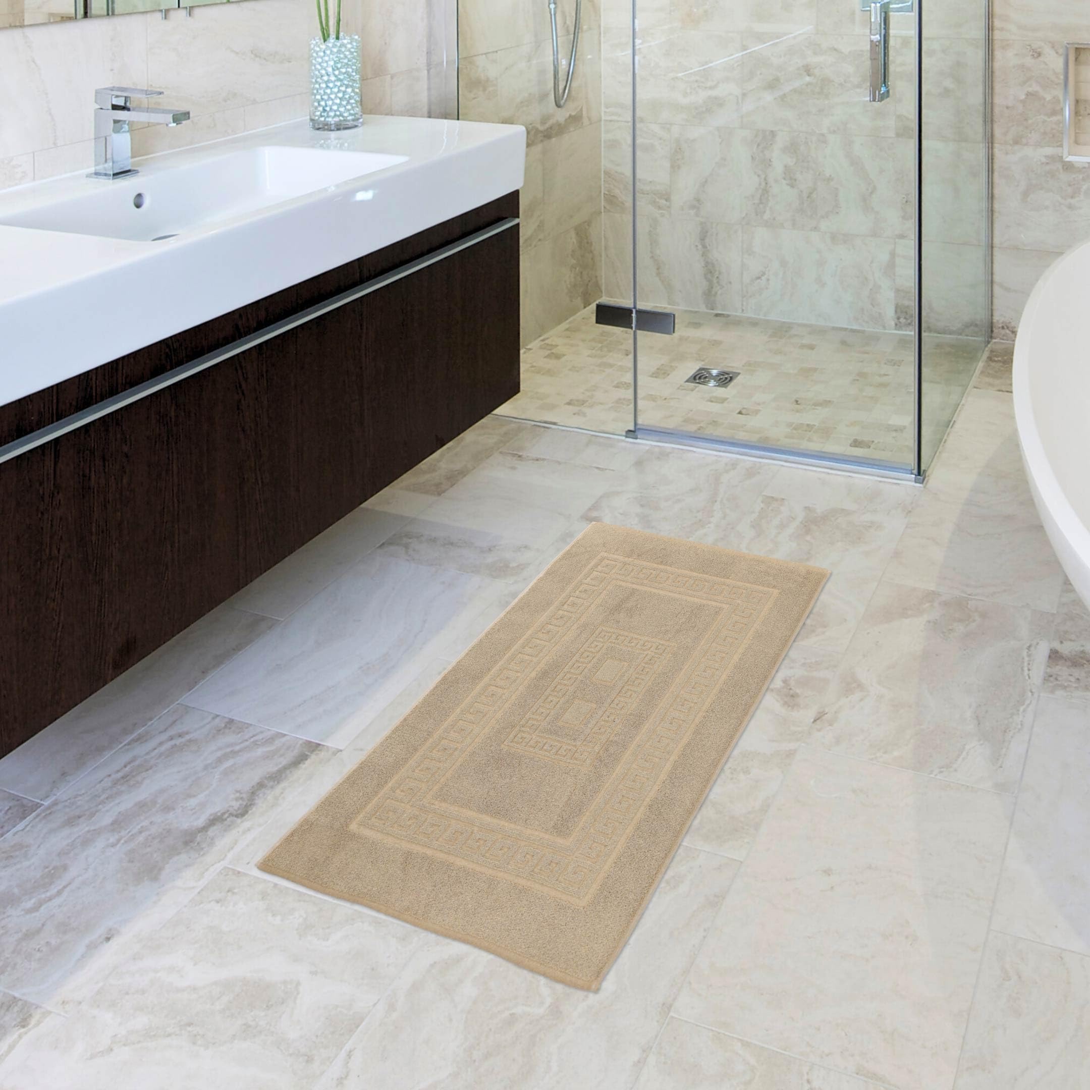 CASA TESSILE Tappetino da bagno in spugna 60 x 120 cm Torino - Panna