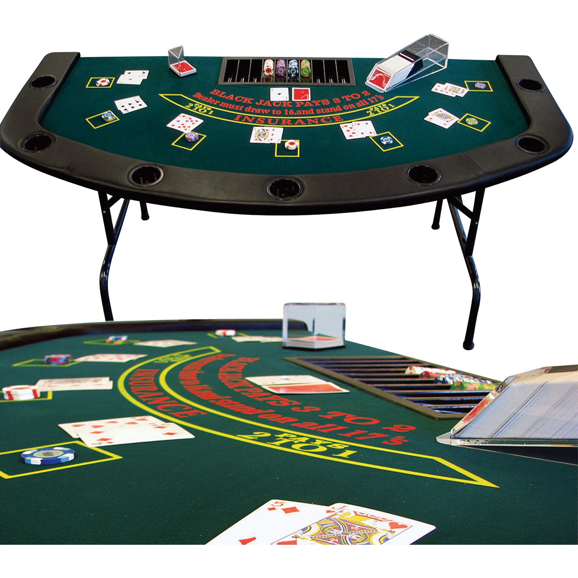 blackjack pays 3to2　ポーカー　テーブル　ブラックジャック 6' x 3' foot Full Size Folding Blackjack Table, Poker Tables