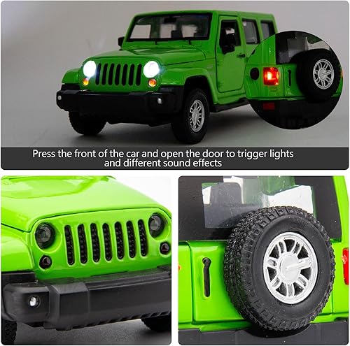Miniatura 4 de TGRCM-CZ Wrangler - Modelo de auto fundido a presión, auto de juguete de aleación a escala 132, juguetes con sonido y luz, adecuado para niñas y