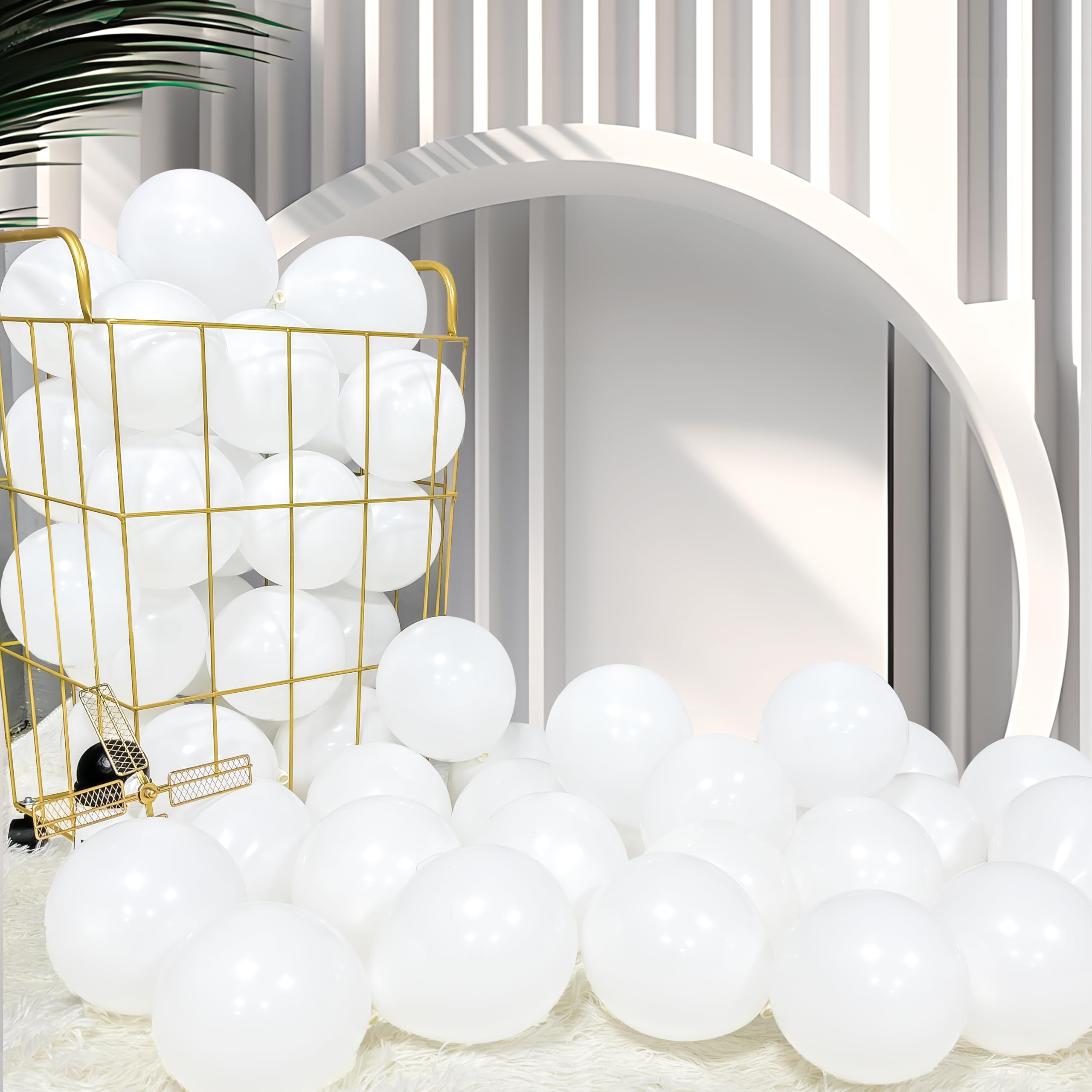 Firomi Small White Balloons 5inch 100 Pack Thicken Latex (with 2 Ribbons)