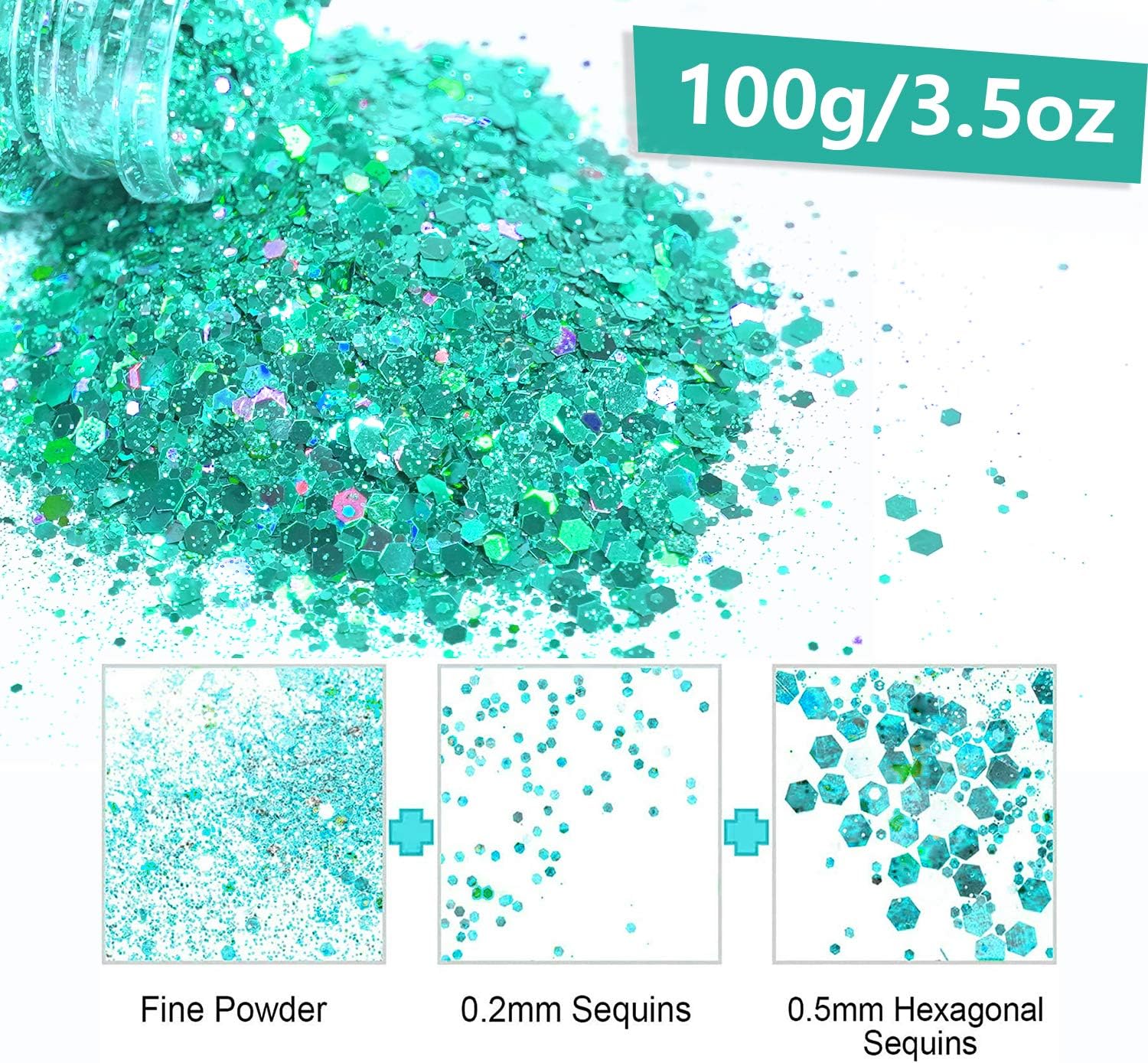 HEMOER Turquoise Glitter - Image 3