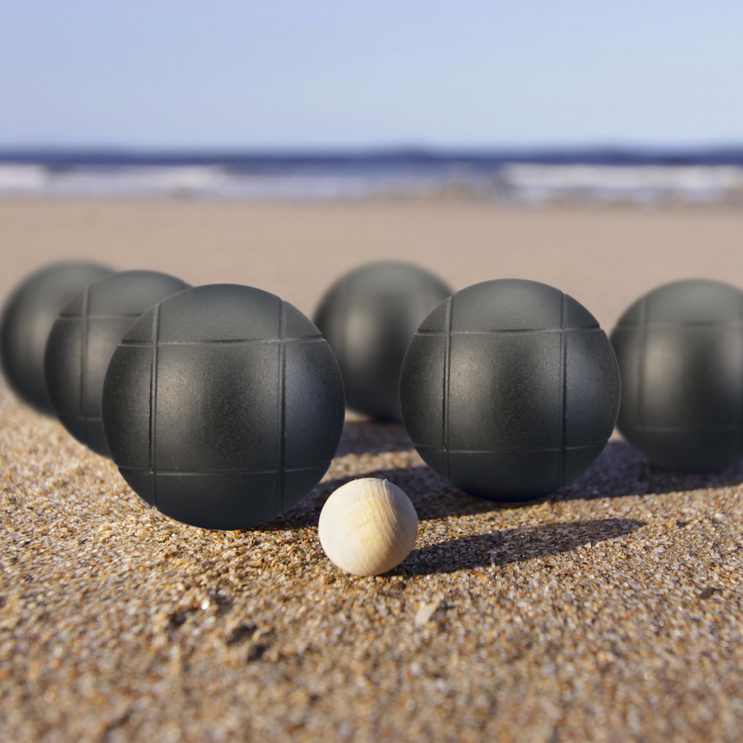Relaxdays Set de Petanca Acero Juego Bolas Boccia con Boliche Cuerda Medición Bolsa Transporte Negro