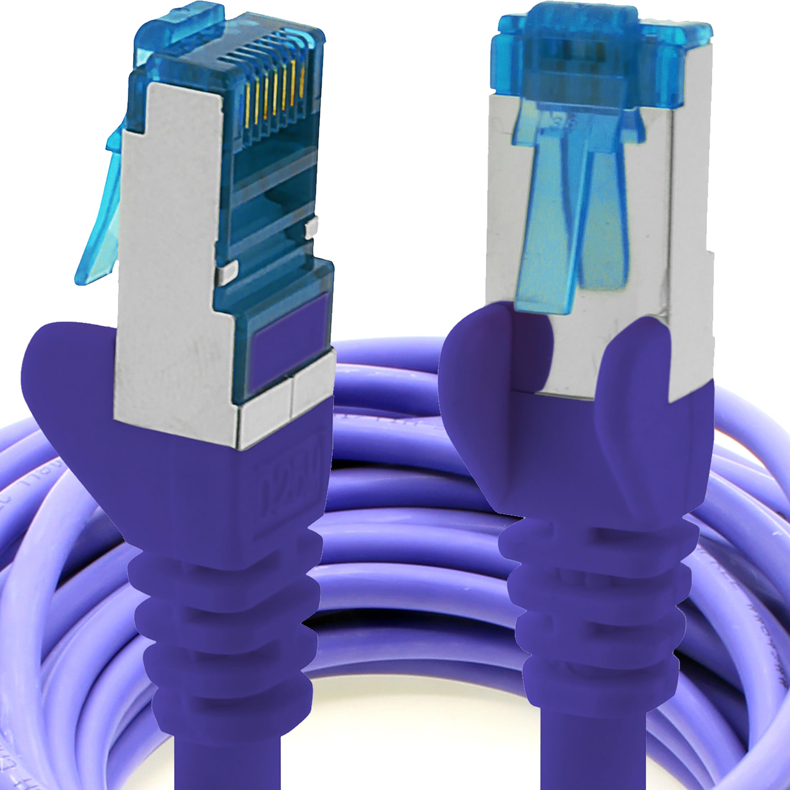 1aTTack.de 3 Meter - CAT6a - Netzwerkkabel violett - 1 Stück CAT 6 A Patchkabel 10000 Mbit s SFTP PIMF 500 MHz kompatibel zu CAT5 CAT6 CAT7 DSL Internet Switch Router