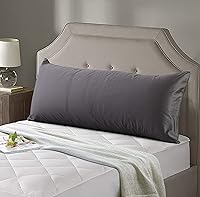 Vista 2 de Evolive Nueva Funda de Almohada Corporal de Hilo 300TC 100% Algodón con Cierre de Cremallera Oculto 21"x54" (Gris Carbón)