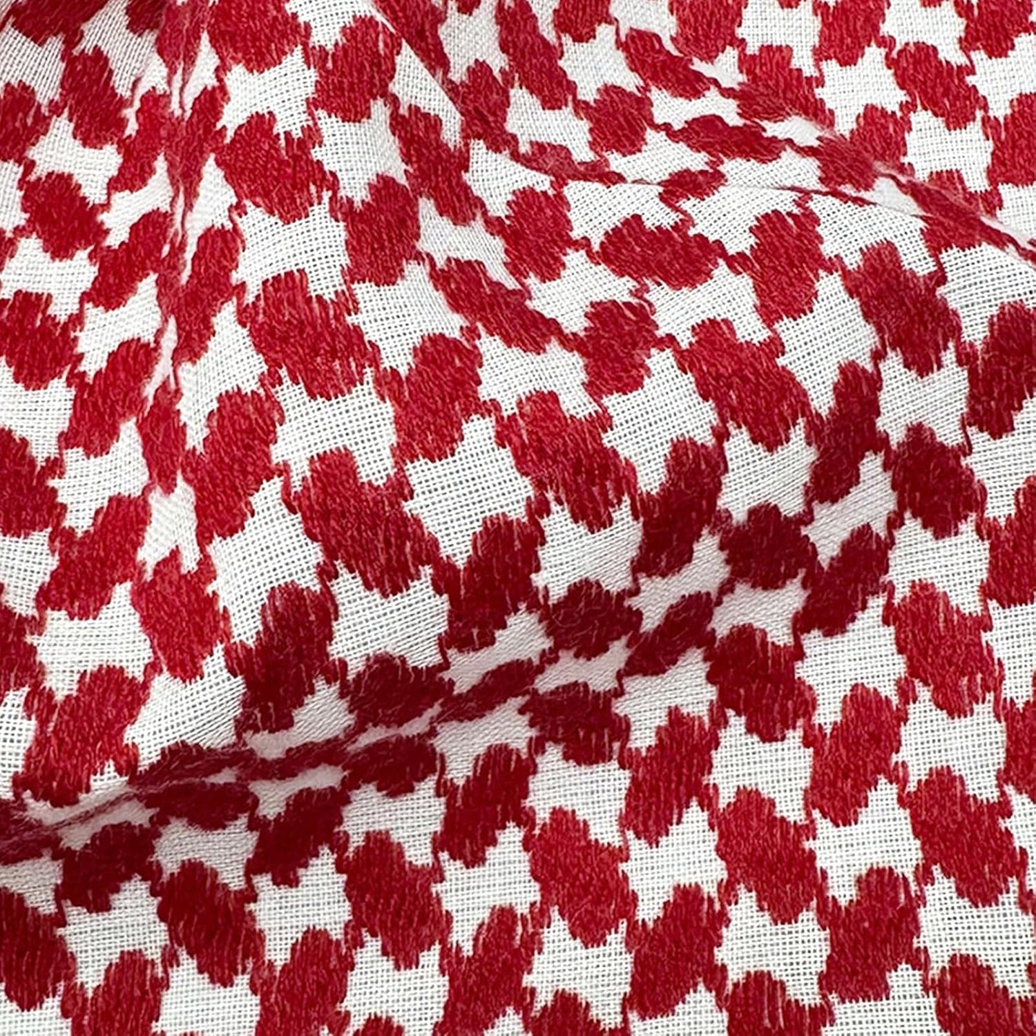 Traditional Shemagh Woven Red Cotton Square Scarf Middle Eastern Headwear For Cultural Event And Daily Use