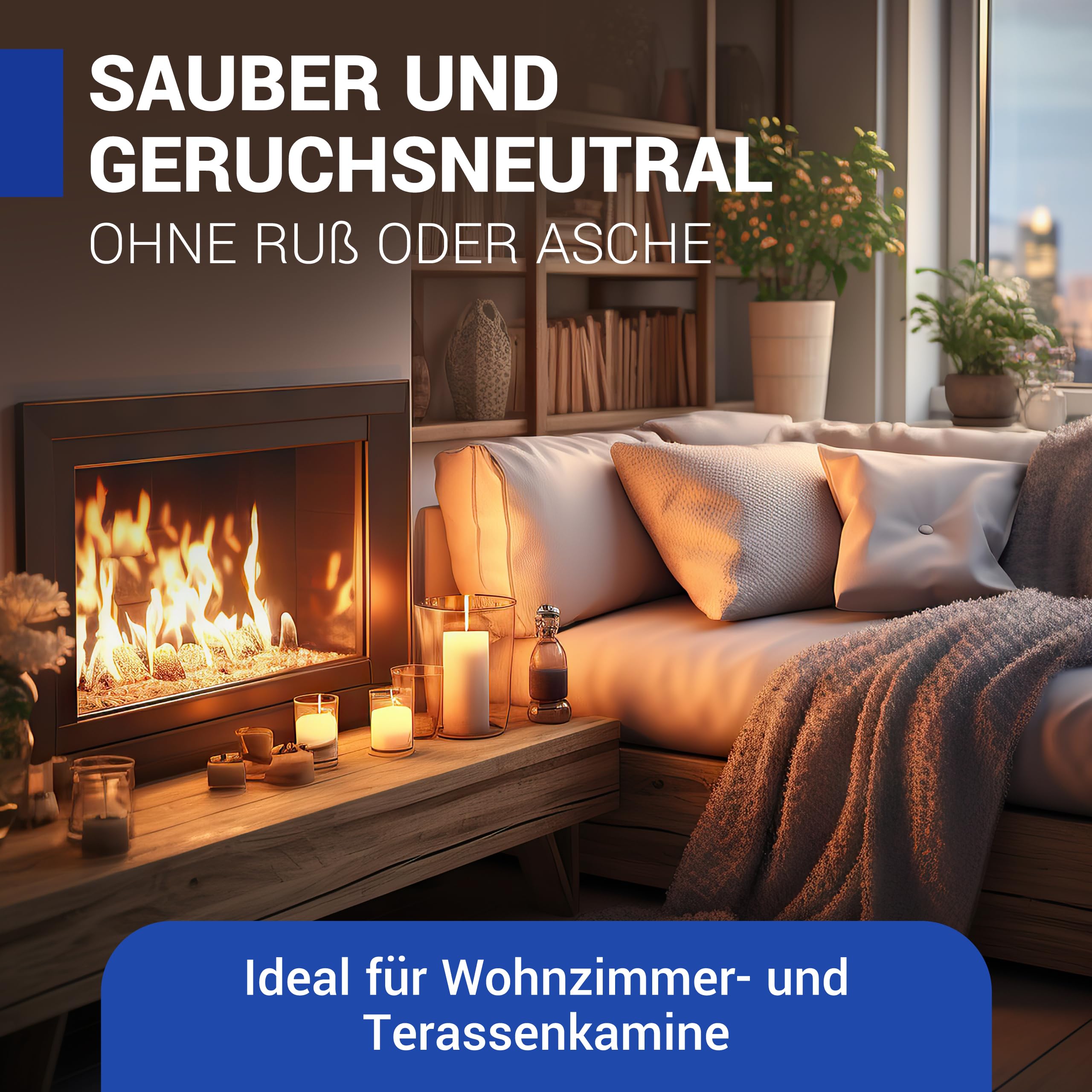 wolk Bioethanol 5L – Ethanol Kamin Brennstoff, Rußfrei & Geruchsneutral | Bio Ethanol 94% vol. aus nachwachsenden Rohstoffen Indoor & Außenbereich