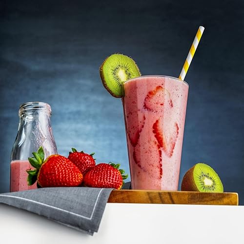 Vista 37 de ALINK 100 pajitas de papel a rayas blancas y negras, biodegradables desechables para Halloween, Navidad, cumpleaños, Año Nuevo, suministros de Rayas