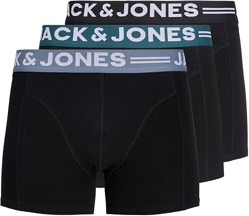 JACK & JONES Men's Jacsense Trunks Noos Pls Pack of 3 Underwear, Black, 4XL