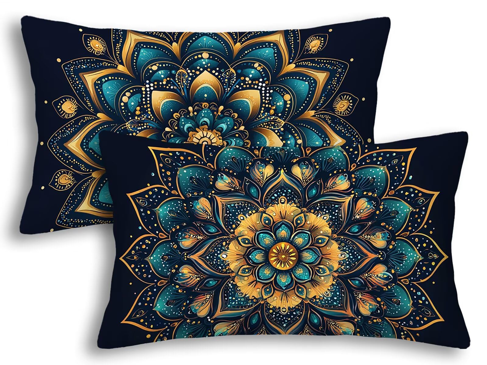 Housse coussin extérieur imperméable 40x60 anti-tache lot de 2 pour un jardin impeccable et cosy
