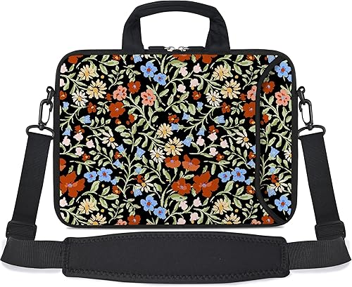 Miniatura 8 de RICHEN - Bolso cruzado con asa para laptops, iPads, libros electrónicos y tabletas infantiles, con bolsillo Disco,Ramas Aves,Butterflies,Mariposas
