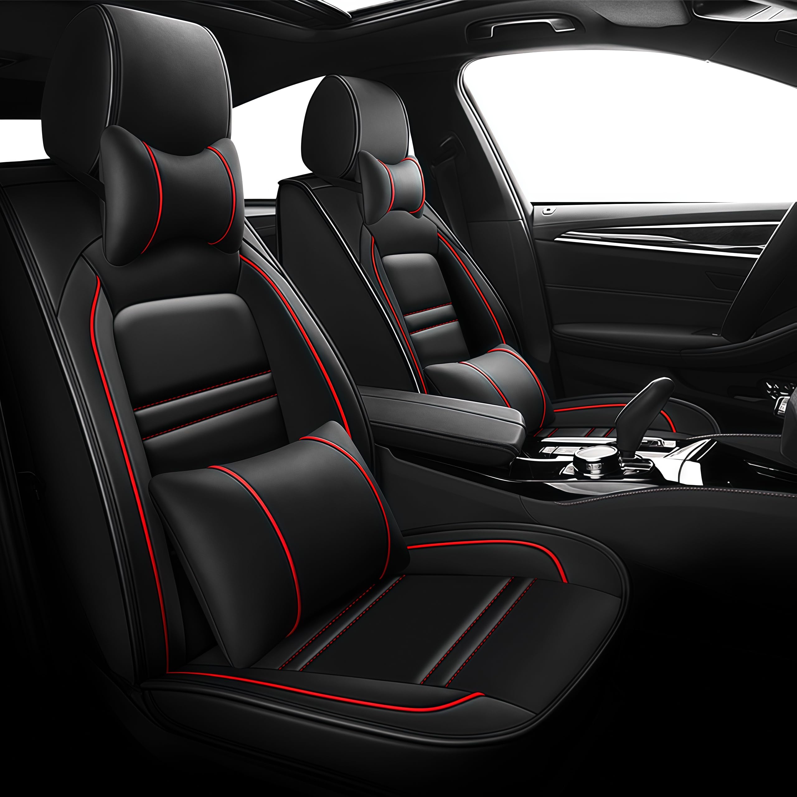 Leather Car Seat Covers Fit for Dodge Durango 1998-2024 5 Seats Non-Slip Waterproof Car Seat Cover Sporting Style
