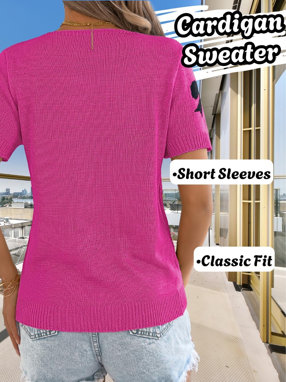 Women 2000S Bow Knit Cardigan Sweaters, Short Sleeve Tie Front Lightweight Crochet Top, Summer Going Out Date Outfits - Image 3