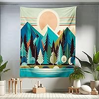 Vista 87 de Ambesonne Tapiz hawaiano, Costa Na Pali en la isla de Kauai en Hawái, día soleado, horizonte de montaña, colgante de pared para dormitorio, sala