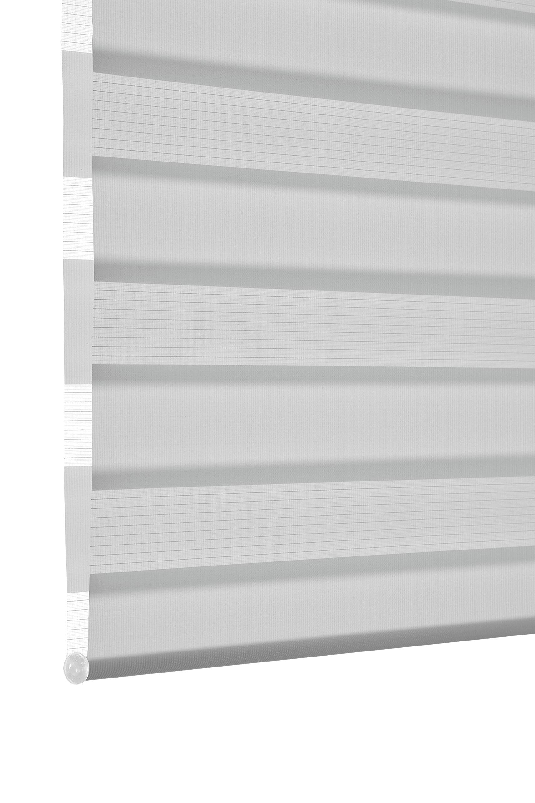 Deco Company Duo Klemmrollo, Doppelrollo, Rollo für Fenster ohne Bohren, Alle Montage-Teile inklusive, Polyester, Hellgrau, 90 x 150 cm