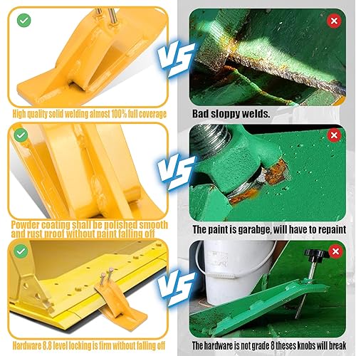 Miniatura 11 de Protector de cubo de tractor (versión mejorada), 2 protectores de borde de esquí, protector de deslizamiento de domador de césped con tuercas
